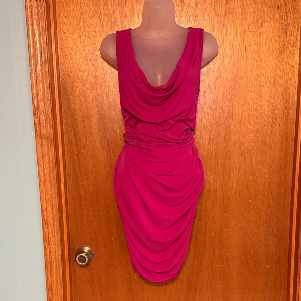 Moda International Pink Backless Ruched Dress S